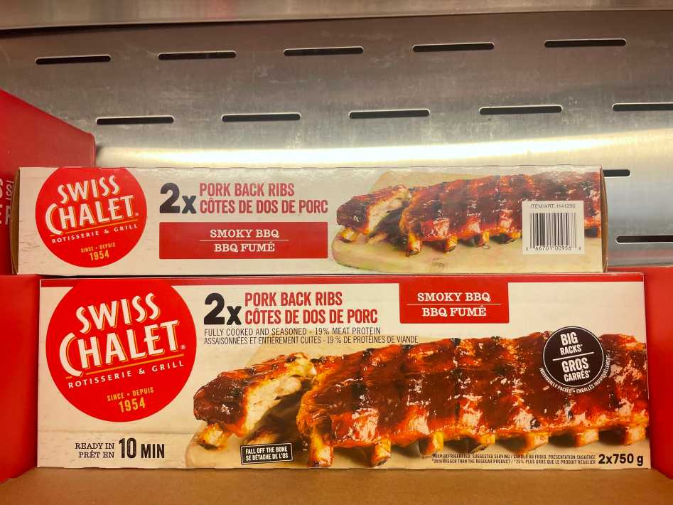 Costco SWISS CHALET BBQ PORK BACK RIBS 2 x 750 g - Canada (ITM 1141296)