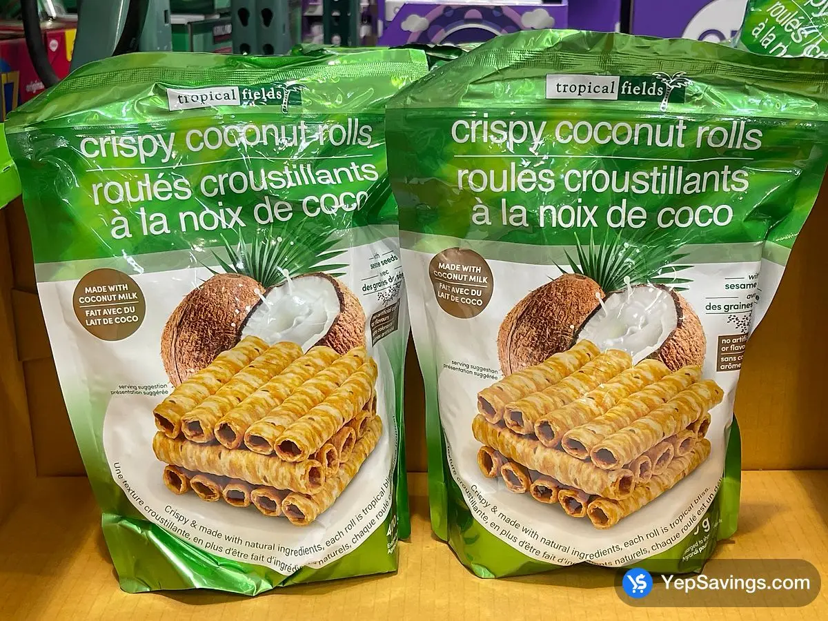 Costco TROPICAL FIELDS CRISPY COCONUT ROLLS 400 g - Canada (ITM 1855015)