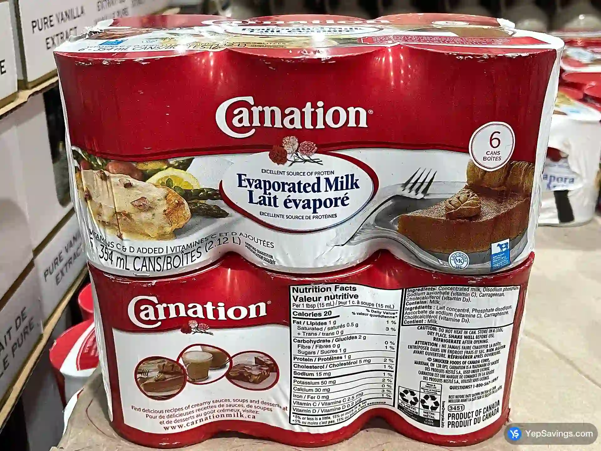 Costco CARNATION EVAPORATED MILK 6 x 354 mL - Canada (ITM 102577)