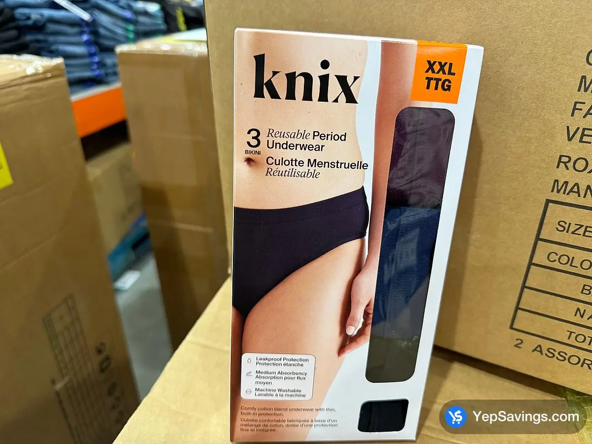 Costco KNIX REUSUABLE UNDERWEAR 3PK LADIES SIZES XL - Canada (ITM 1813275)