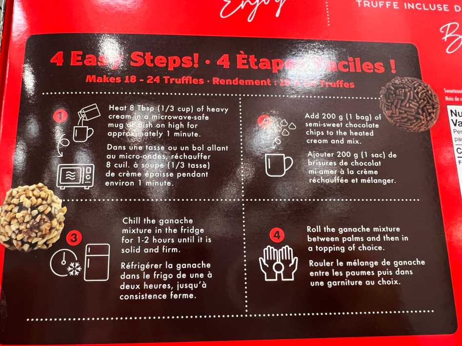 Costco OLIVER & TAYLOR CHOCOLATE TRUFFLE KIT 840 g - Canada (ITM 1743988)