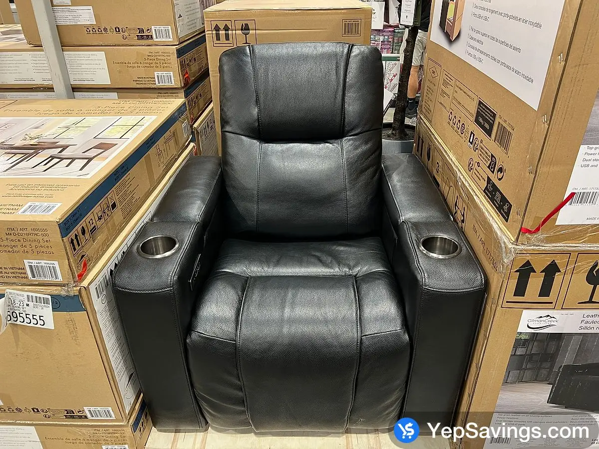 GILMAN CREEK FURNITURE HOME THEATRE RECLINER BLACK LEATHER at