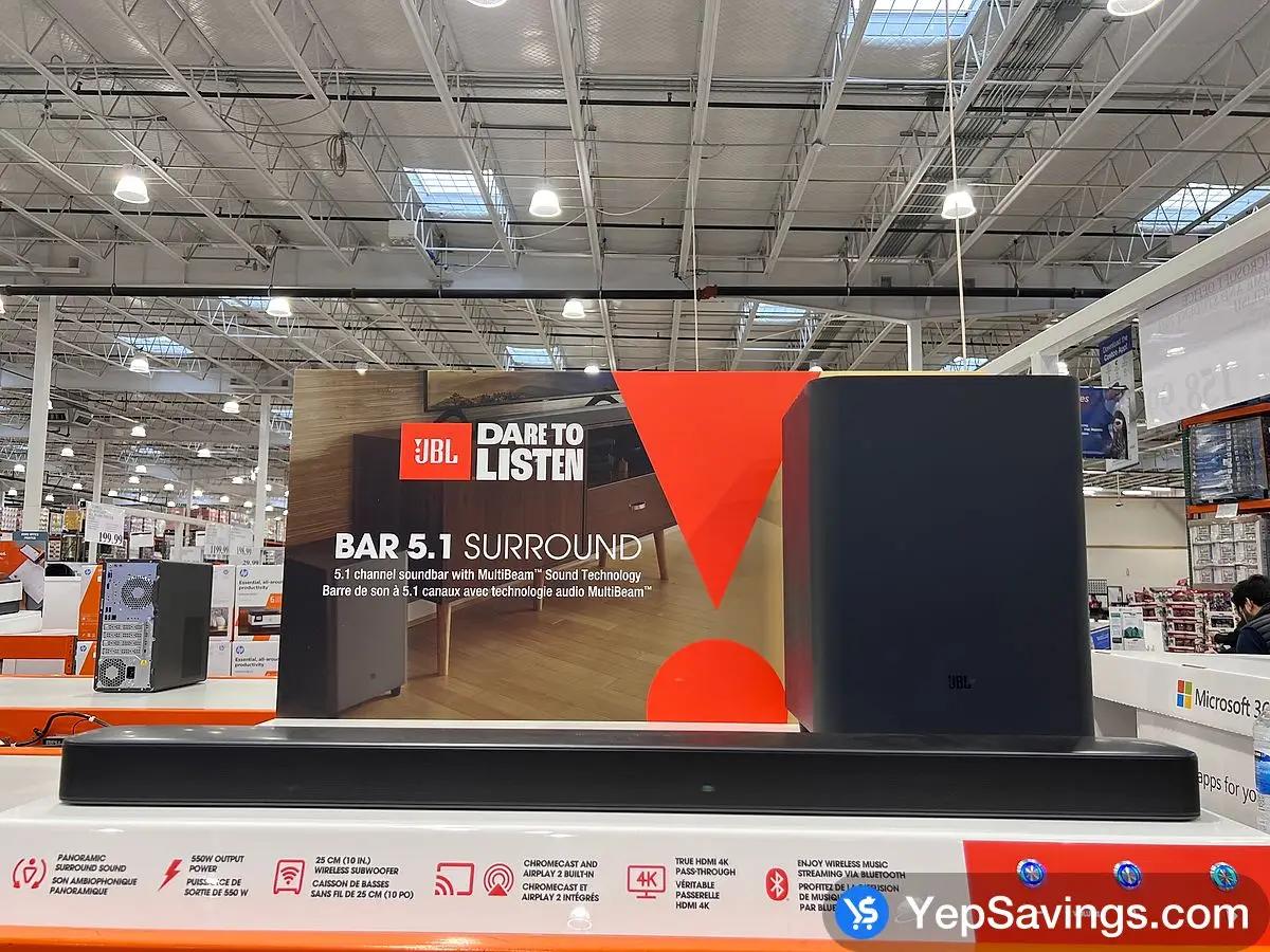 JBL BAR 5.1 SURROUND SOUNDBAR ITM 2330702 at Costco