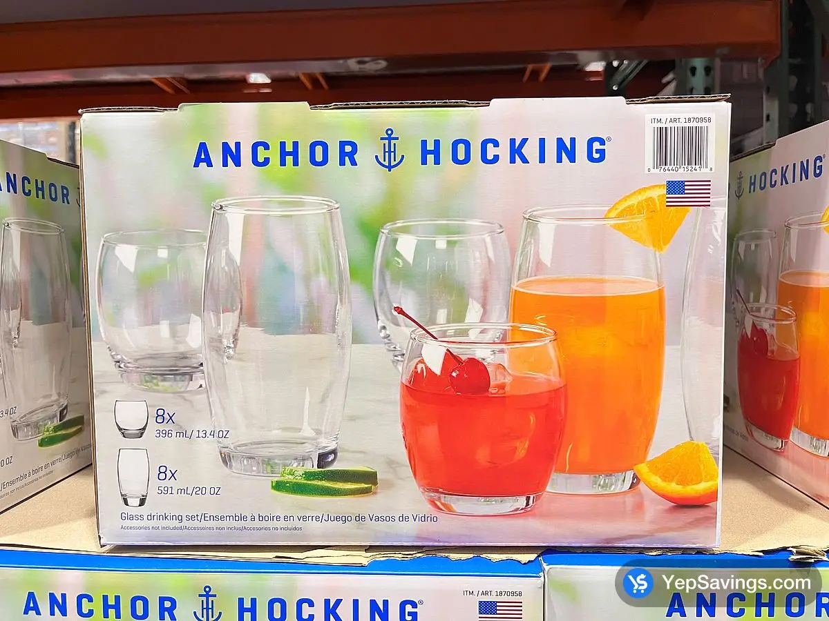 Costco ANCHOR HOCKING GLASSWARE SET 16 PIECES - Canada (ITM 1870958)