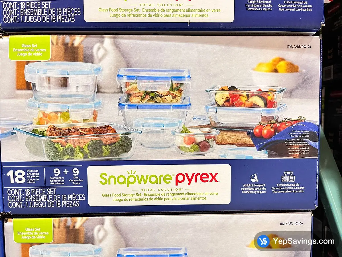 Costco SNAPWARE GLASS FOOD STORAGE SET 18 PIECES - Canada (ITM 1103106)