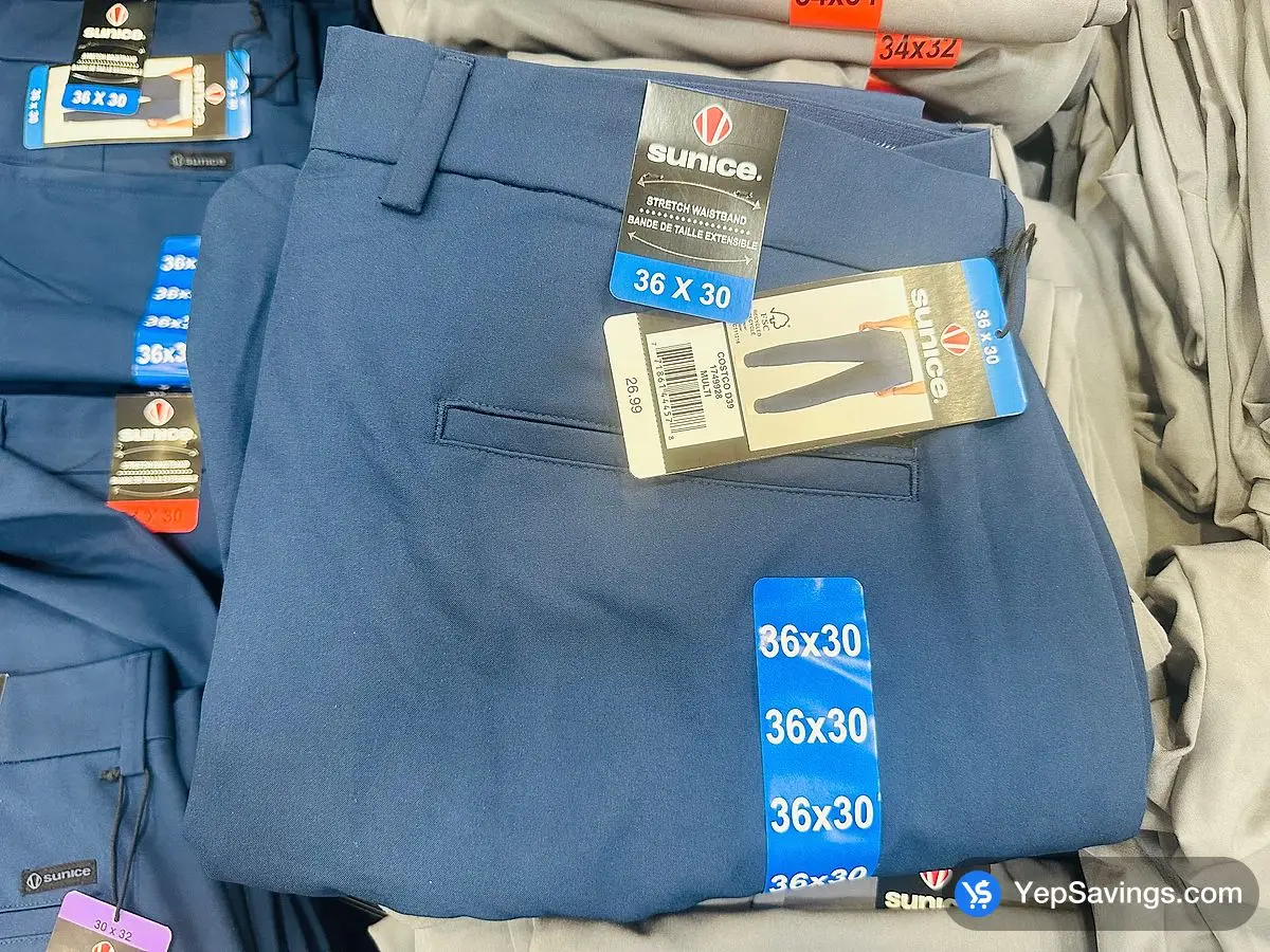 SUNICE PERFORMANCE PANT + MENS SIZES 30-42 ITM 1749925 at Costco