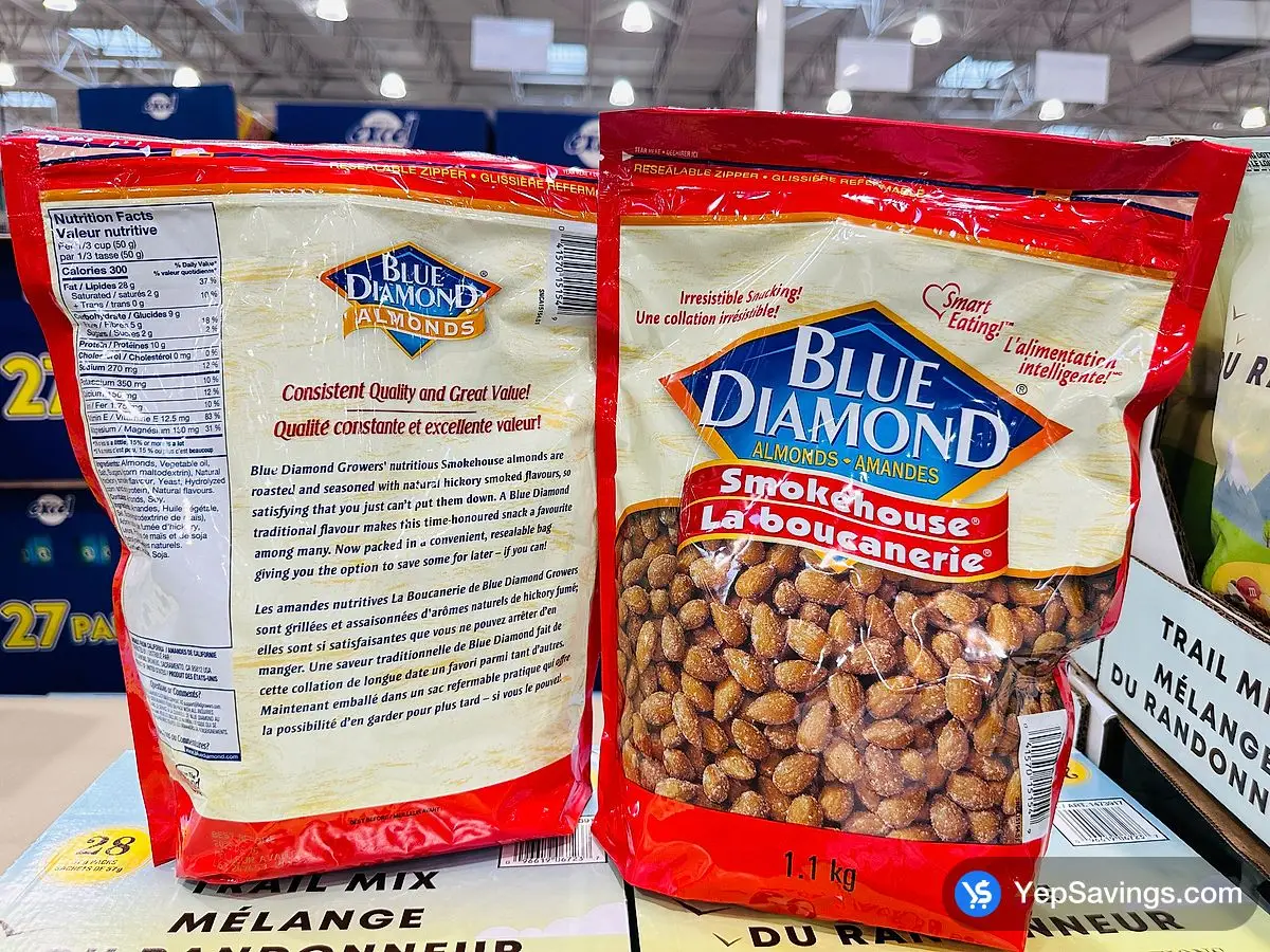 Costco BLUE DIAMOND SMOKEHOUSE ALMONDS 1.1 kg - Canada (ITM 1832904)
