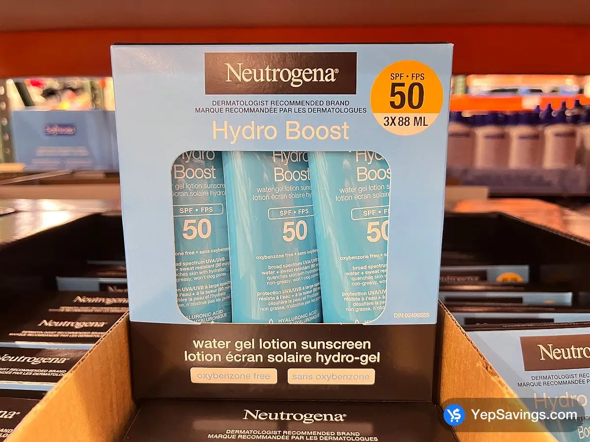 Costco NEUTROGENA HYDRO BOOST SPF 50 3 x 88 mL - Canada (ITM 1488221)