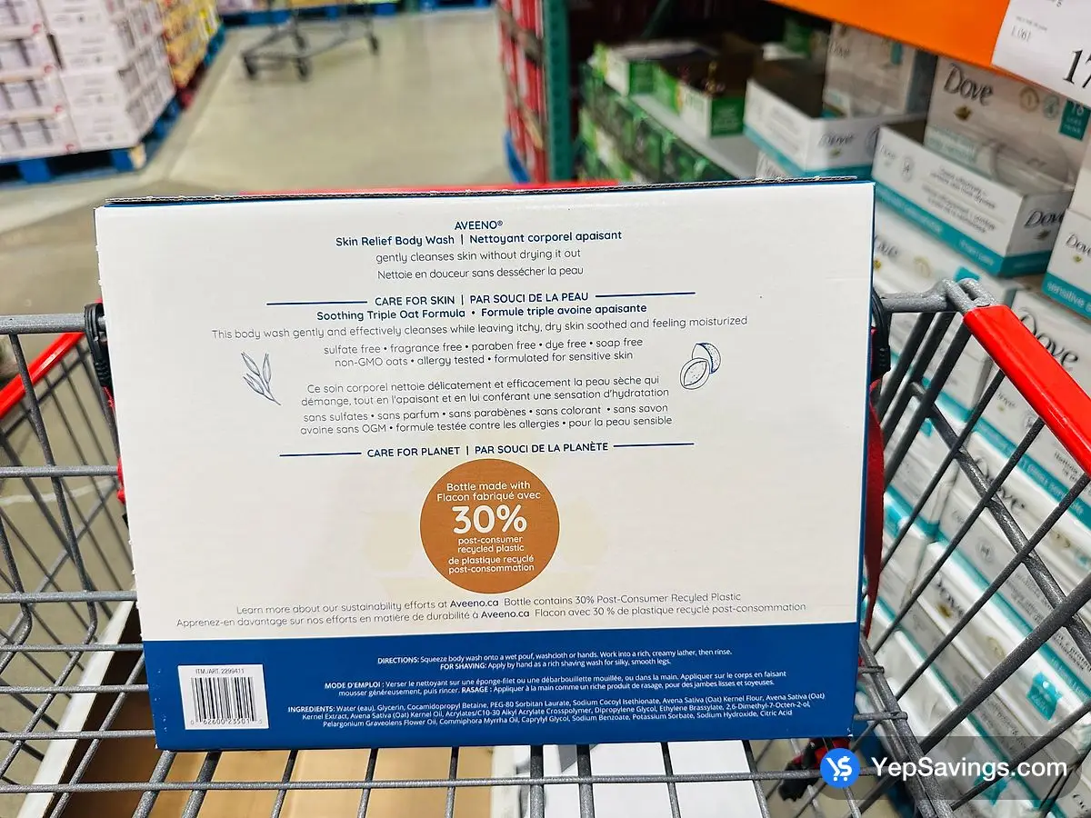 Costco AVEENO SKIN RELIEF BODYWASH 2 X 532 mL + 354 mL - Canada (ITM 299411)