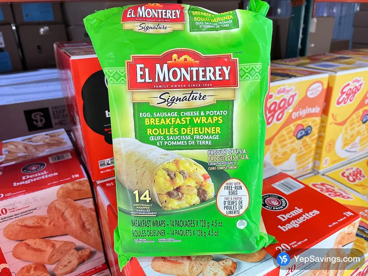 Costco EL MONTEREY BREAKFAST WRAPS 14 x 128 g - Canada (ITM 1226702)