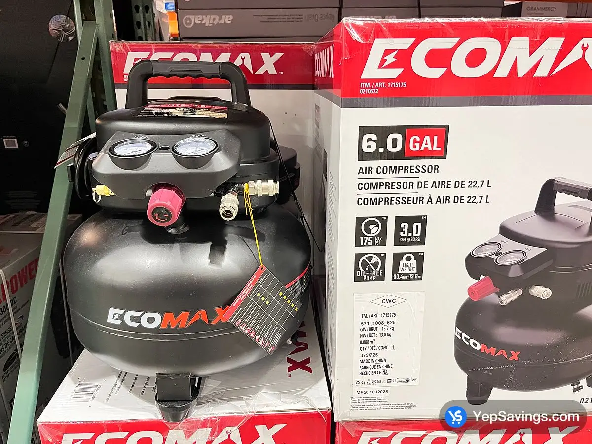 Costco ECOMAX AIR COMPRESSOR 1.5hp 6gal - Canada (ITM 1715175)