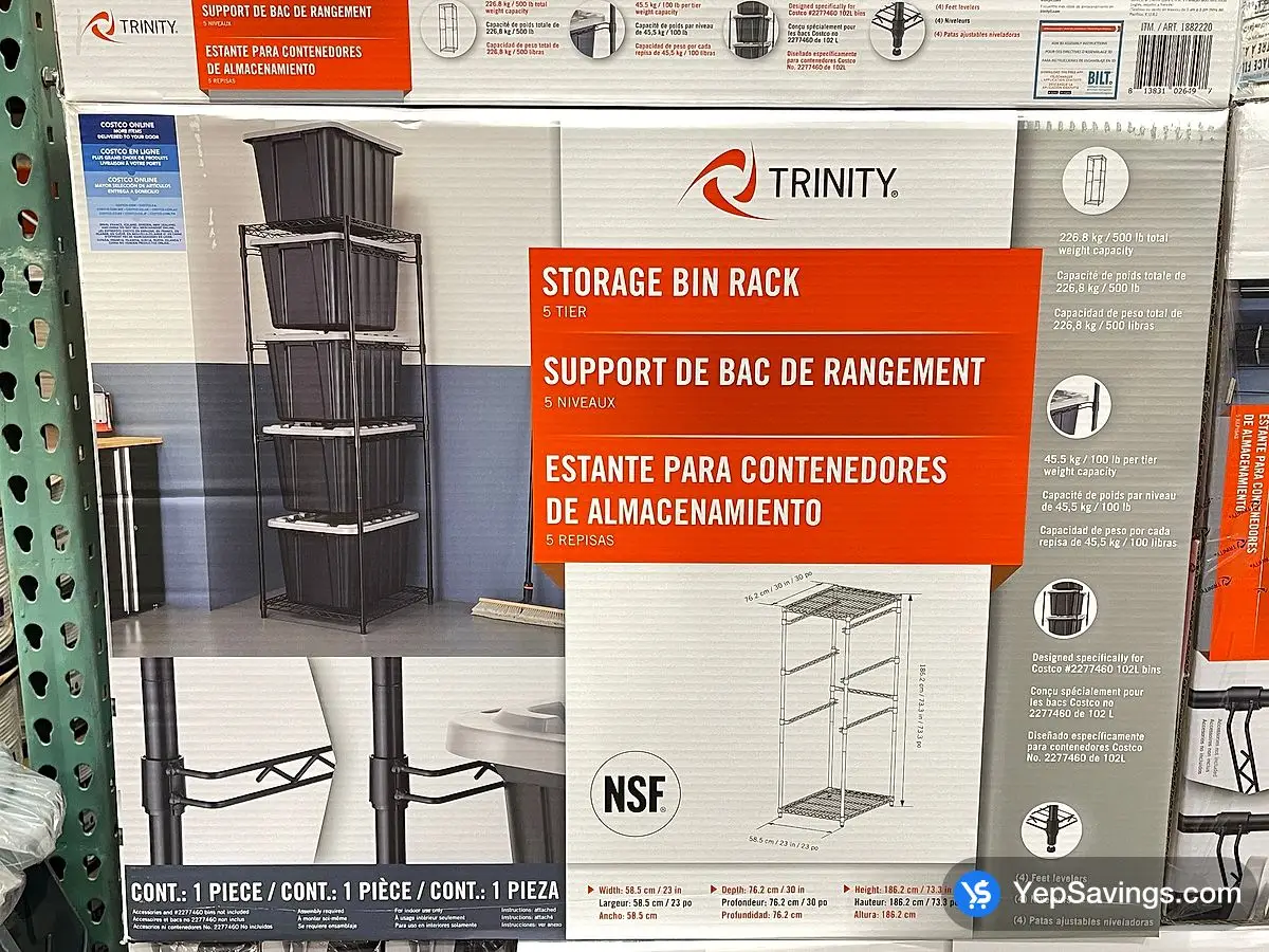 Costco TRINITY STORAGE BIN RACK 5- TIER - Canada (ITM 1882220)