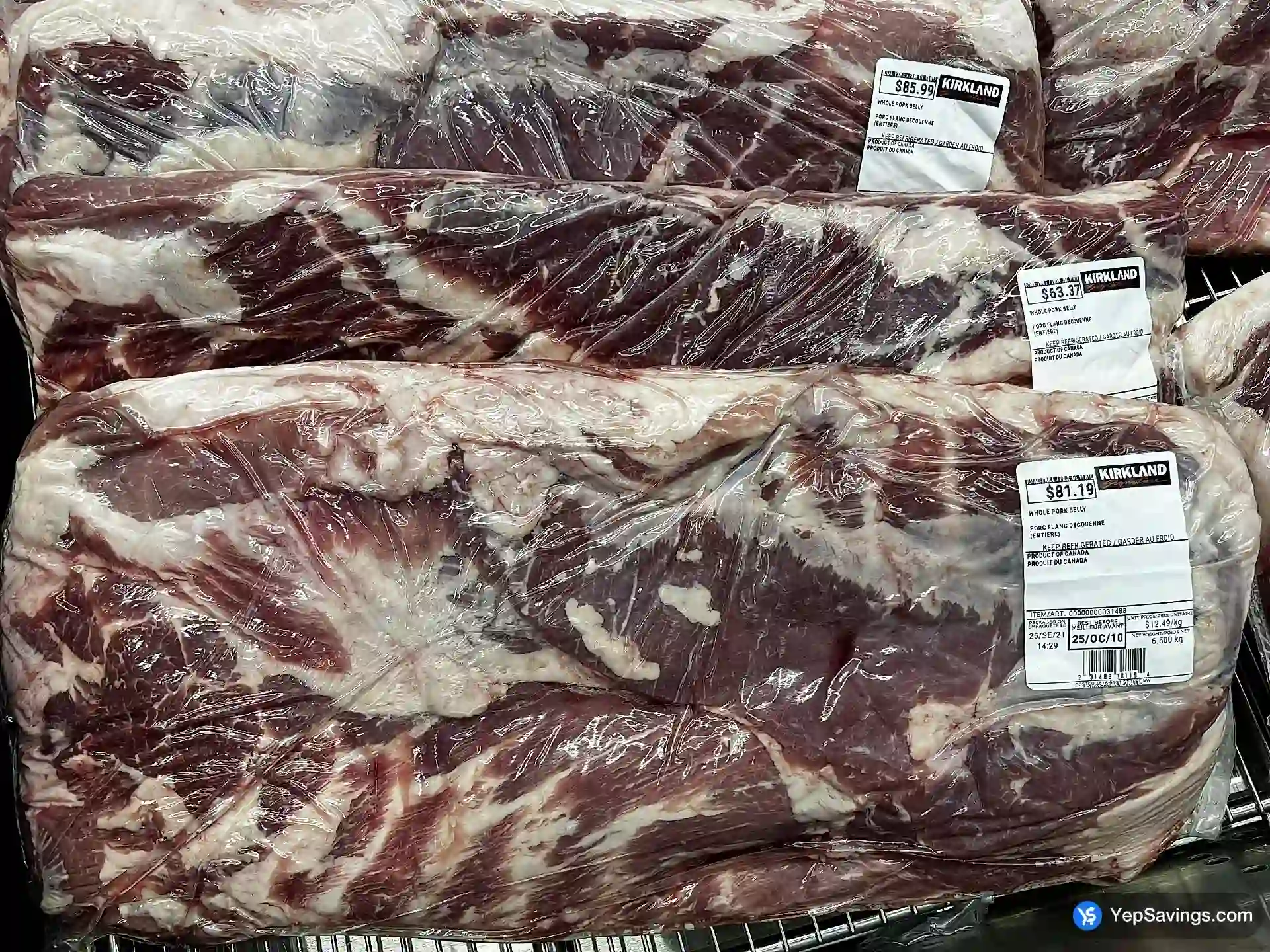 Costco WHOLE PORK BELLY - Canada (ITM 31484)