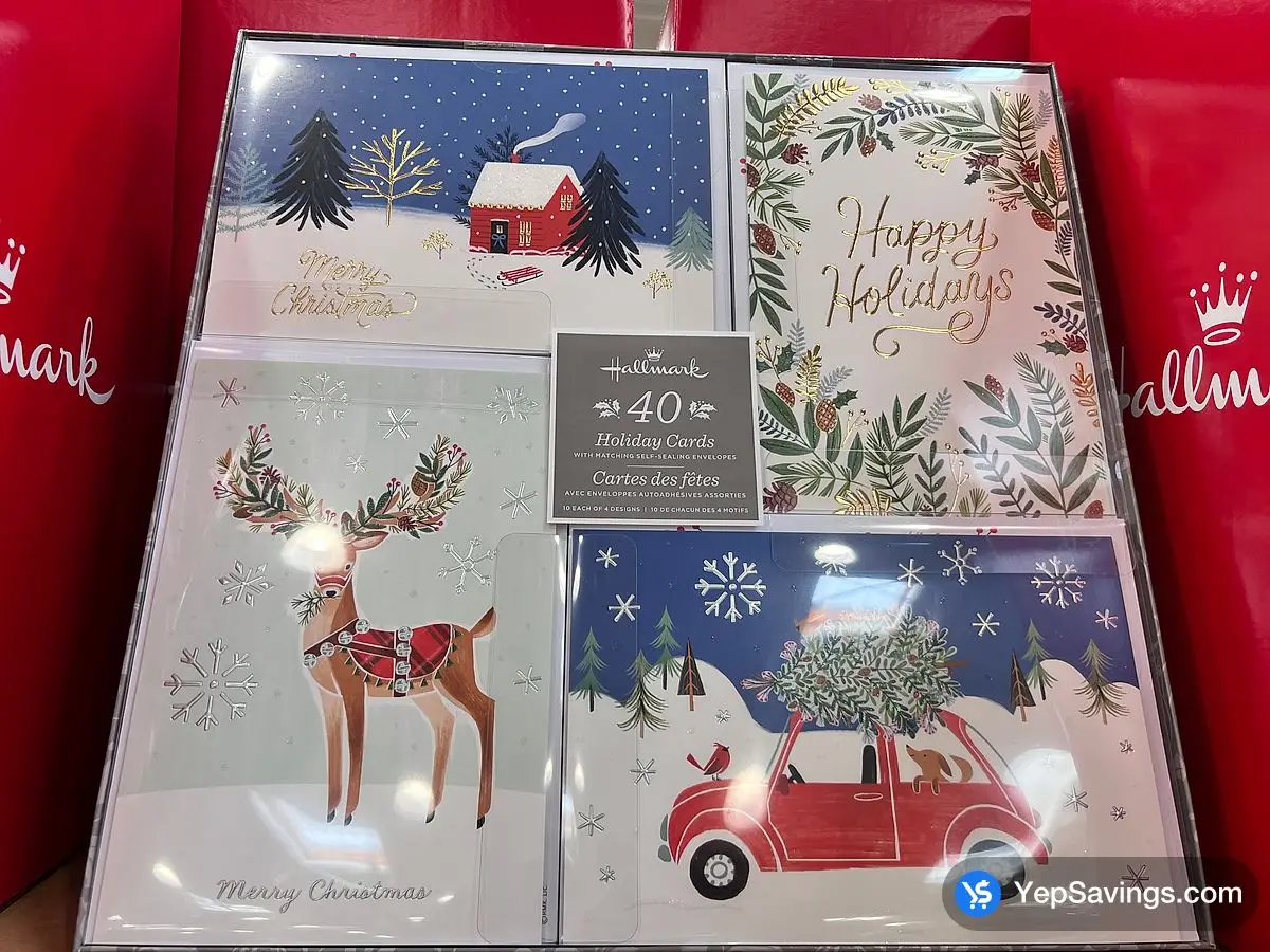 Costco HALLMARK 40 HOLIDAY CARDS 10 EACH OF 4 DESIGNS - Canada (ITM 1600384)