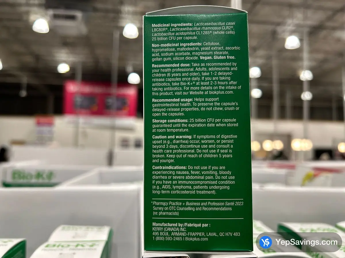 Costco BIO - K + PROBIOTIC 25 BILLION 60 Capsules - Canada (ITM 2155800)
