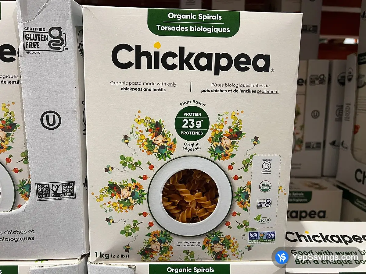Costco CHICKAPEA ORGANIC SPIRAL PASTA 1 kg - Canada (ITM 1359092)