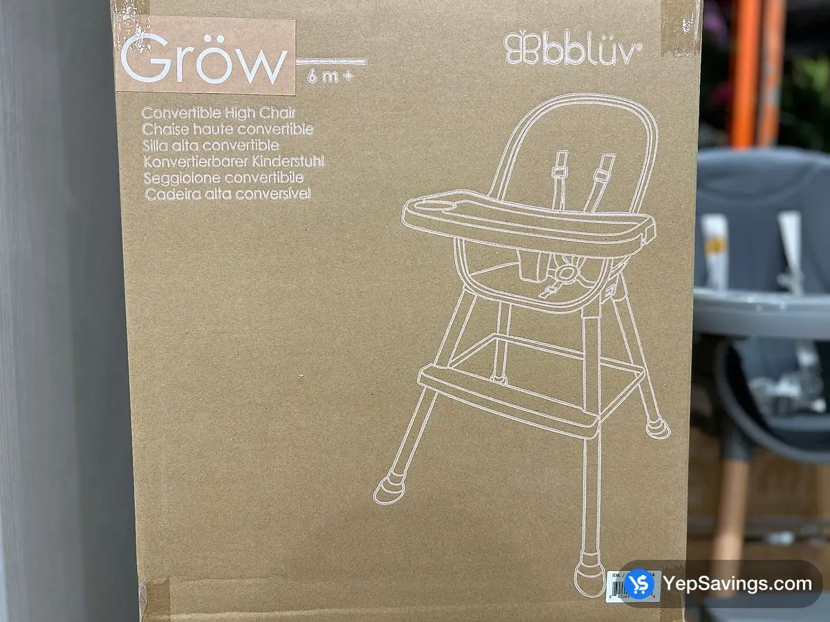 Costco BBLUV GROW HIGH CHAIR GREY BBL - B0179 / 1 BOX - Canada (ITM 1838094)