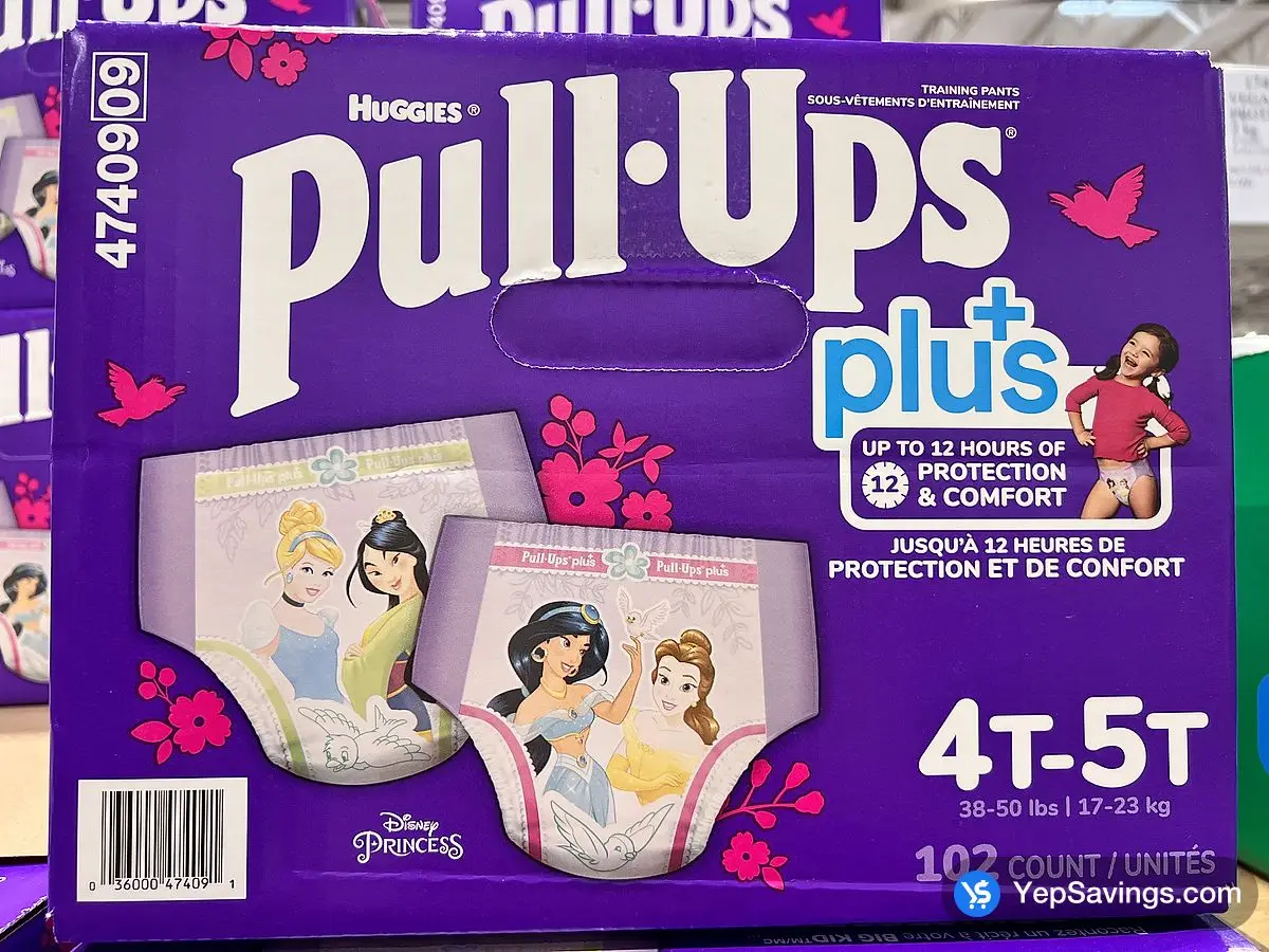 HUGGIES PULL-UPS PLUS GIRLS 4T-5T PACK OF 102 ITM 1126126 at Costco
