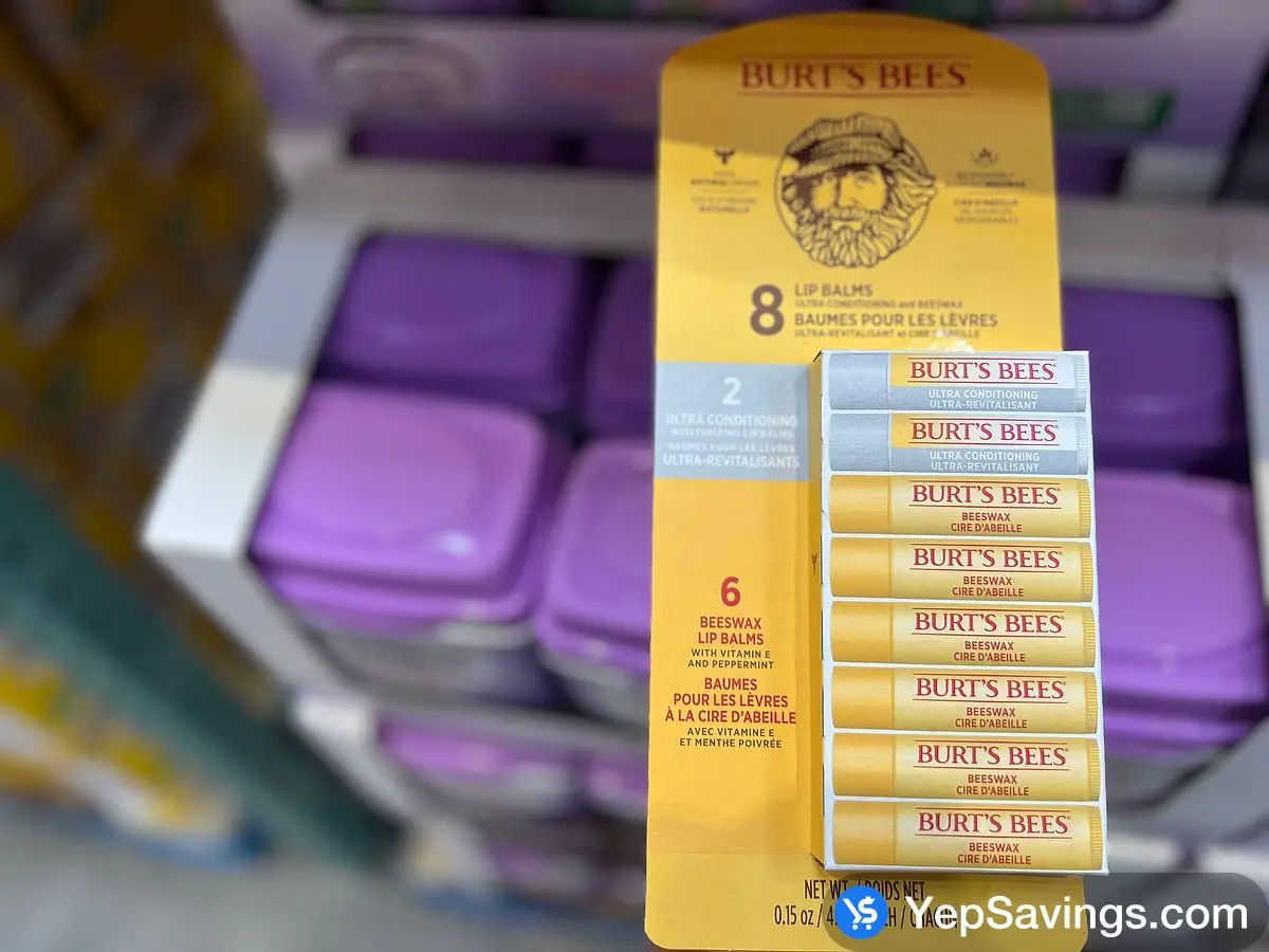 Costco BURT'S BEES LIP BALM pack of 8 - Canada (ITM 1411442)