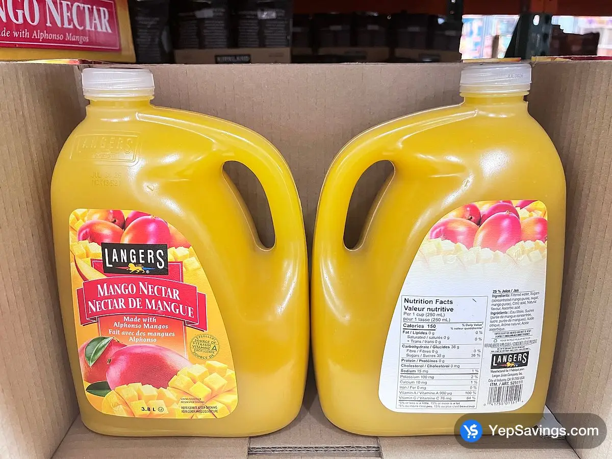 Costco LANGERS MANGO NECTAR 3.8 L - Canada (ITM 525111)