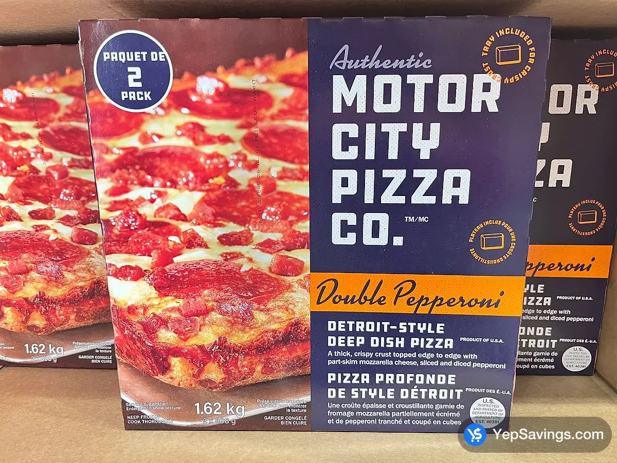 Costco MOTOR CITY PIZZA DEEP DISH PEPPERONI 2 x 808 g - Canada (ITM 1652977)