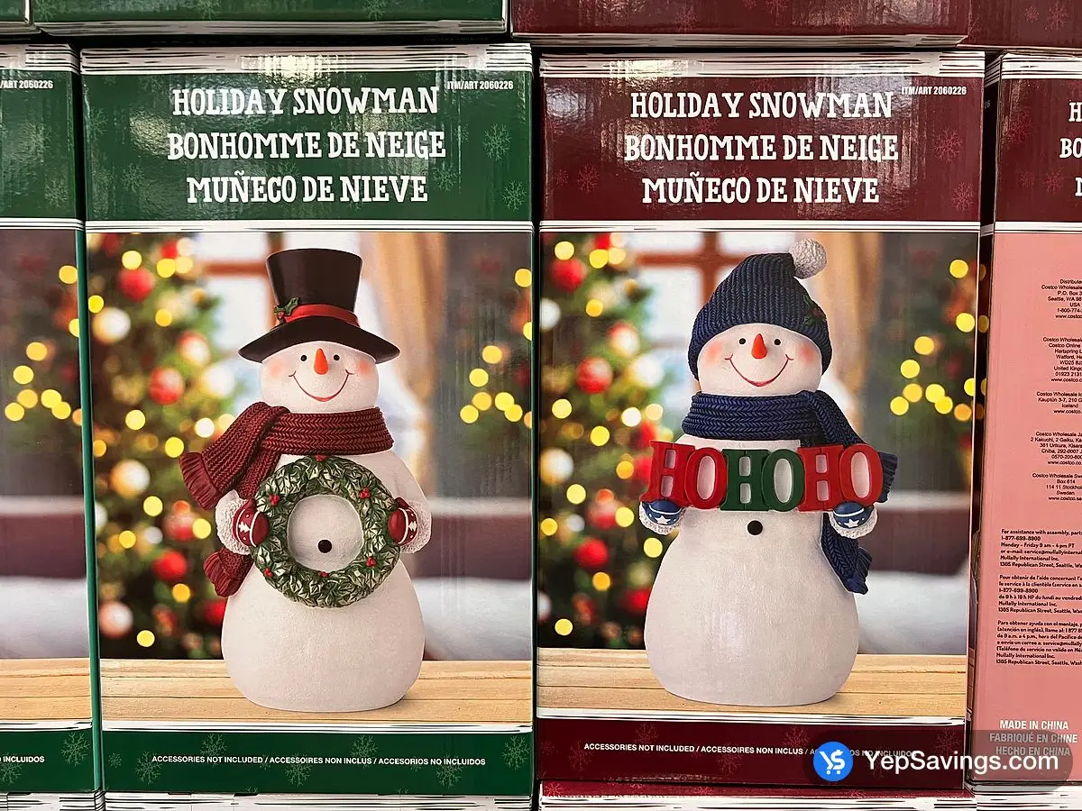 Costco HOLIDAY SNOWMAN ASSORTED 36.7 CM / 14.4 IN - Canada (ITM 2060226)