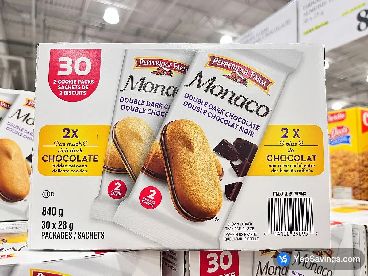 Costco PEPPERIDGE FARM MONACO DARK CHOCOLATE 30 x 28 g - Canada (ITM 1707643)