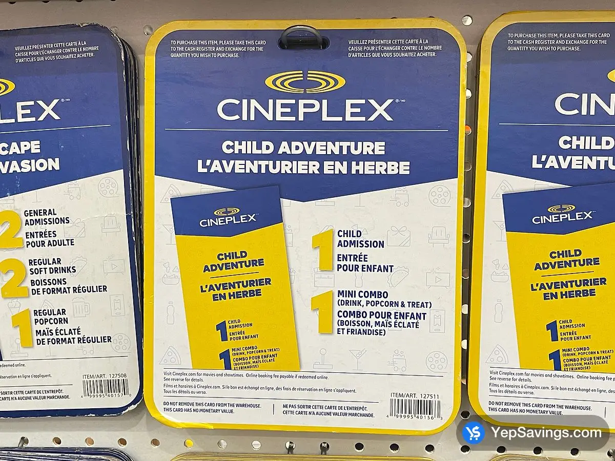 Costco CINEPLEX CHILD ADVENTURE MOVIE PACKAGE - Canada (ITM 127511)