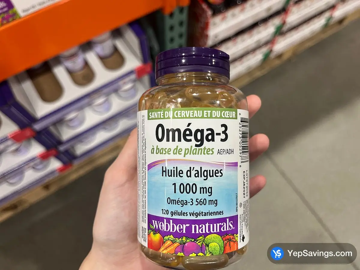 Costco WEBBER NATURALS ALGAE OMEGA 3 120 SOFTGELS - Canada (ITM 2336987)