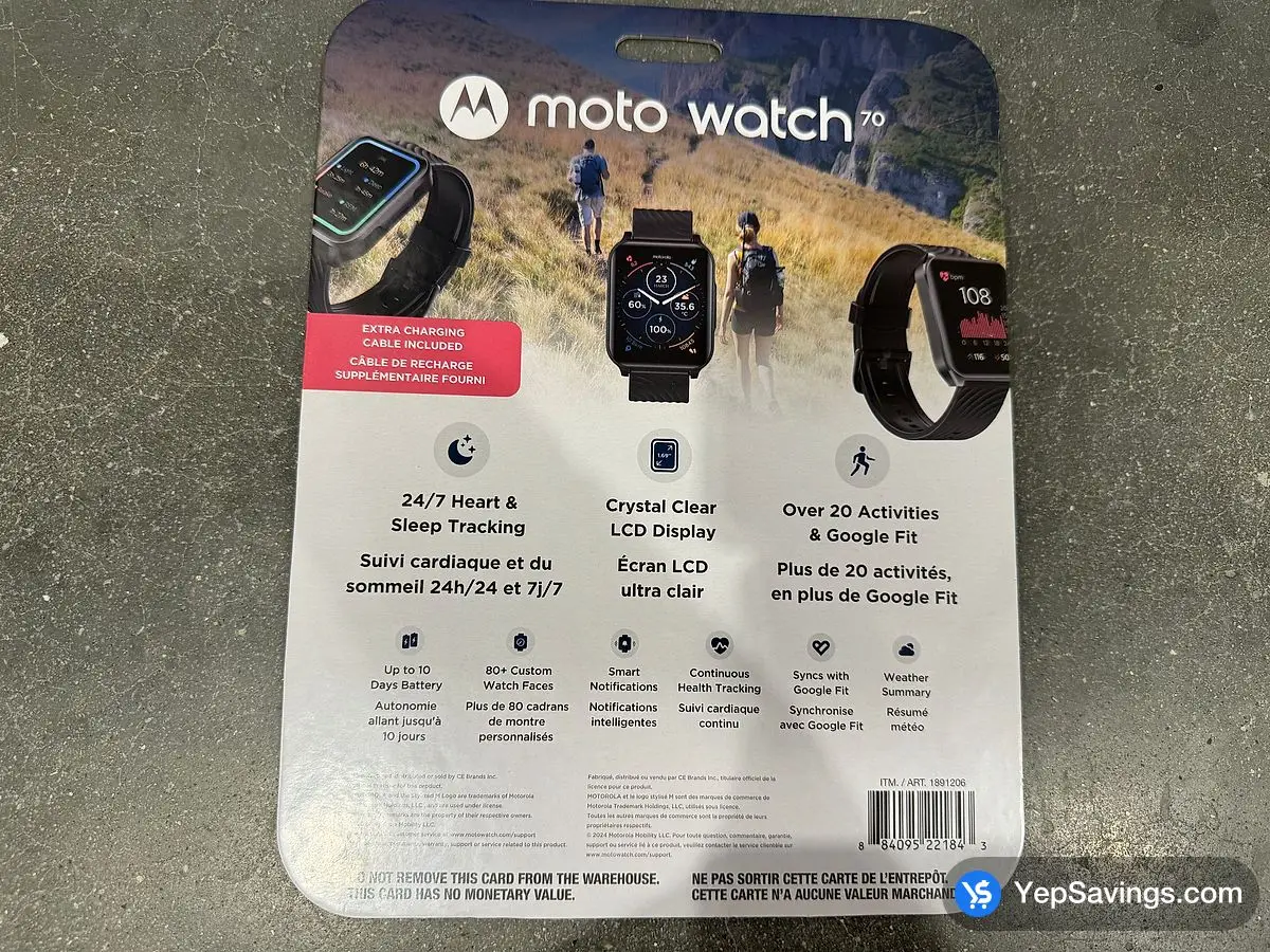 Costco MOTOROLA MOTO M70 SMARTWATCH ROSE GOLD - Canada (ITM 1891203)