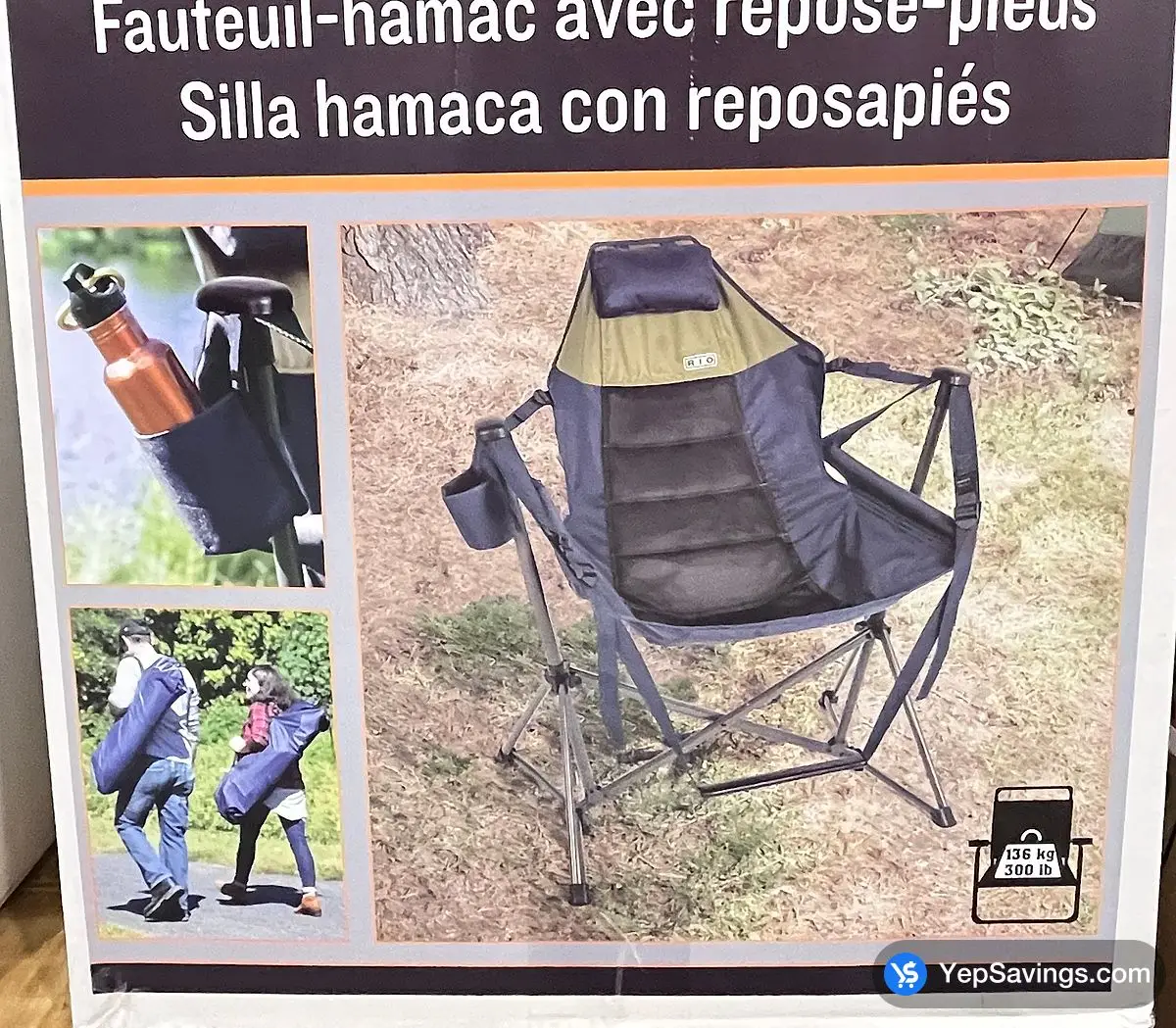 Costco RIO SWINGING HAMMOCK CHAIR WITH FOOTREST - Canada (ITM 1819465)