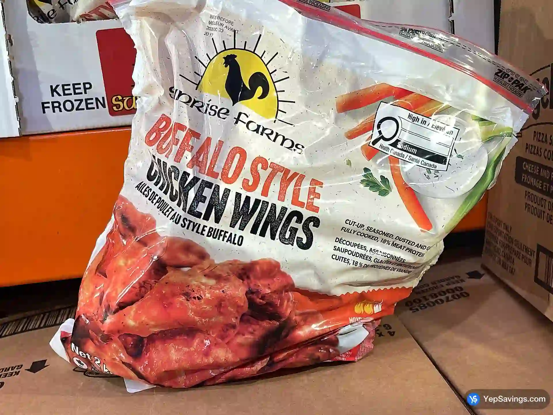 Costco SUNRISE FARMS BUFFALO CHICKEN WINGS 2kg - Canada (ITM 487438)