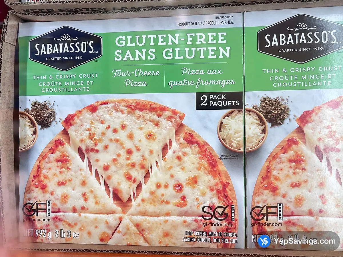 SABATASSO'S FOUR CHEESE PIZZA 992 g ITM 301572 at Costco