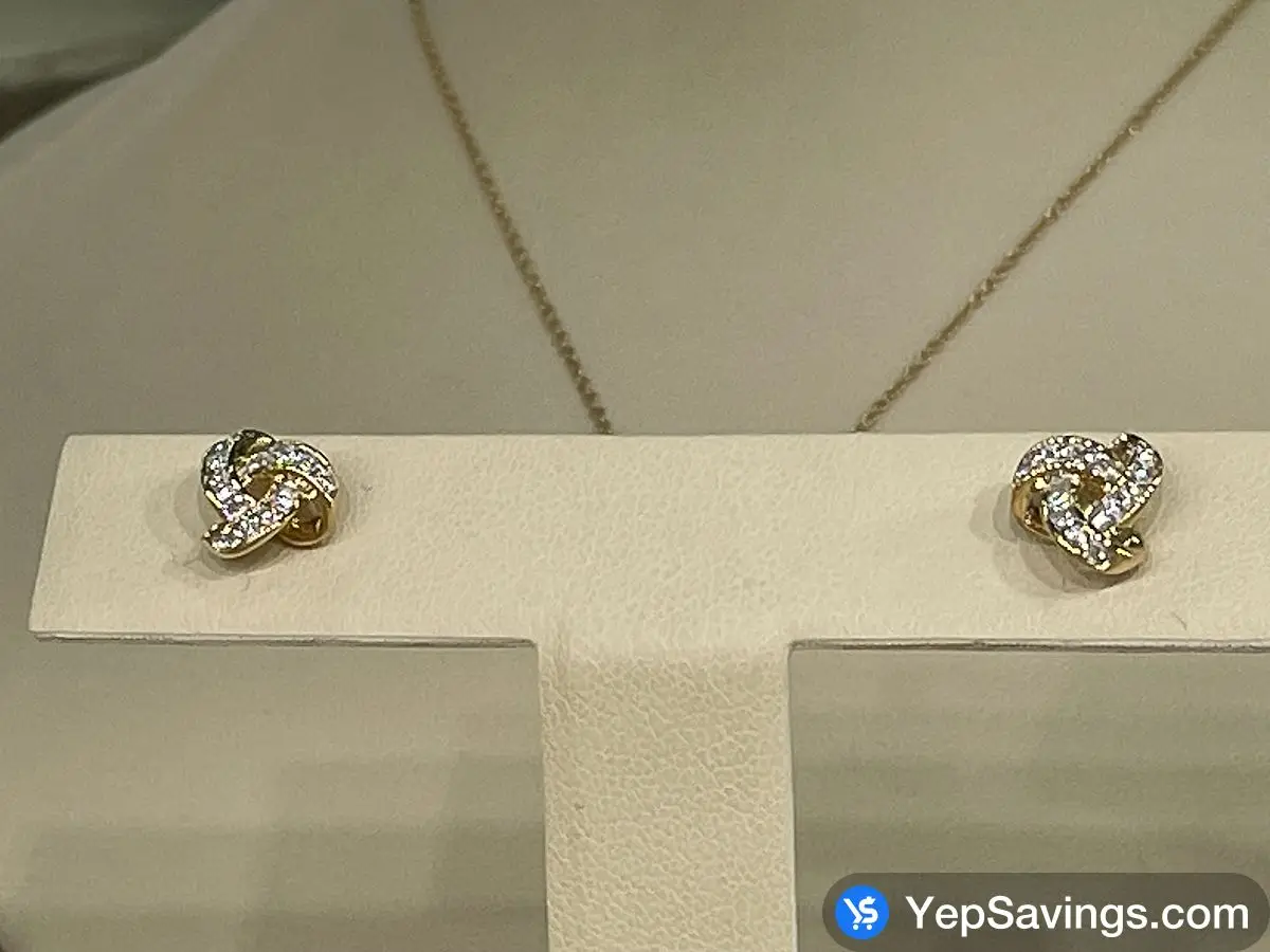 14KT YELLOW GOLD ROUND DIAMOND KNOT EARRINGS 0.15CTW IVS2 ITM 1789445 at Costco