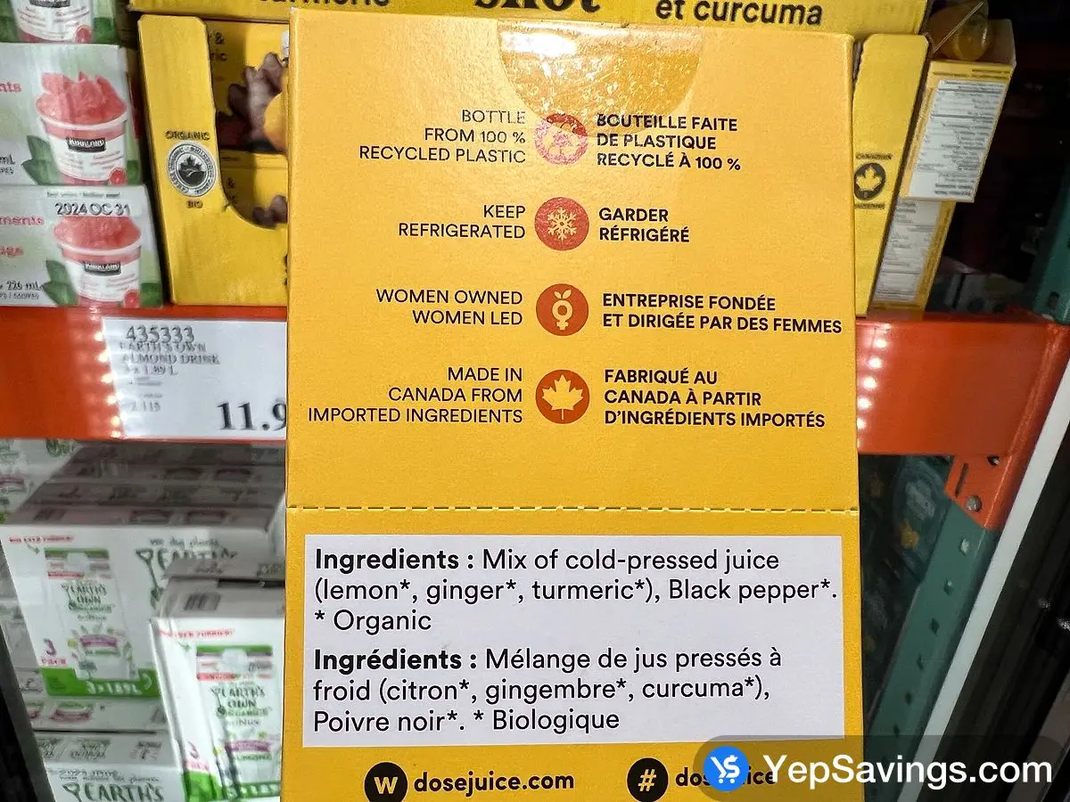 Costco DOSE GINGER AND TUMERIC 8 x 60 mL - Canada (ITM 1744506)