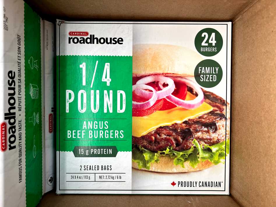 CARDINAL ROADHOUSE BEEF BURGERS 24 x 113 g ITM 14364 at Costco