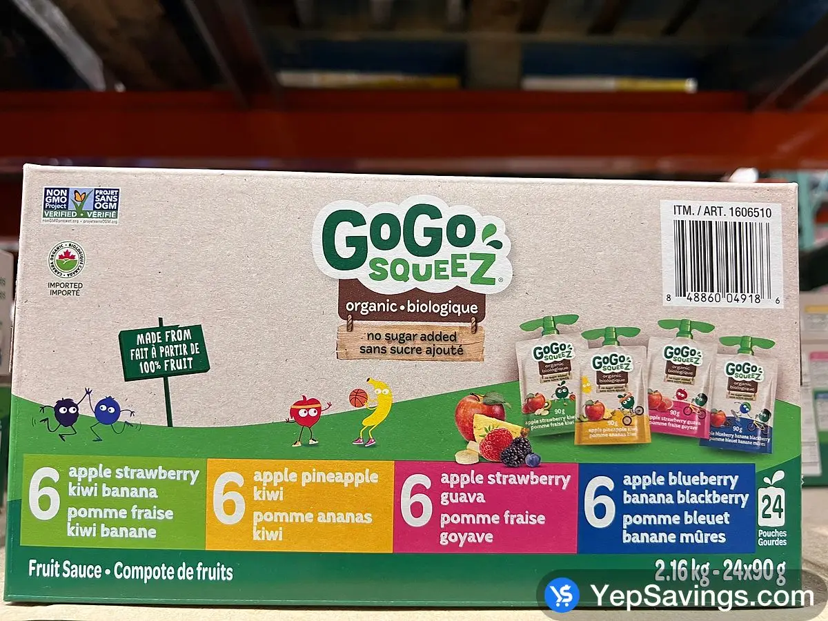 GOGO SQUEEZ ORGANIC MIX PACK 24 x 90 g ITM 1606510 at Costco