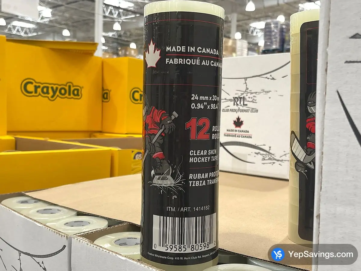 Costco CLEAR HOCKEY TAPE 12 ROLLS 24MM X 30M MADE IN CANADA - Canada (ITM 1414182)