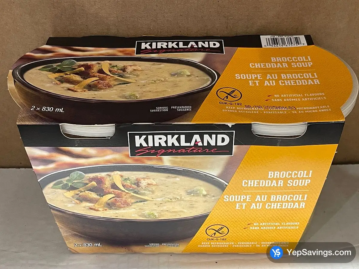 Costco KIRKLAND SIGNATURE BROCCOLI CHEDDAR SOUP 2 x 830 ml - Canada (ITM 615744)