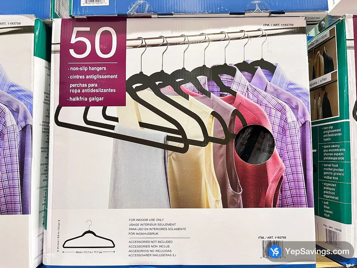 Costco HANGERS NON SLIP PACK OF 50 - Canada (ITM 1193759)