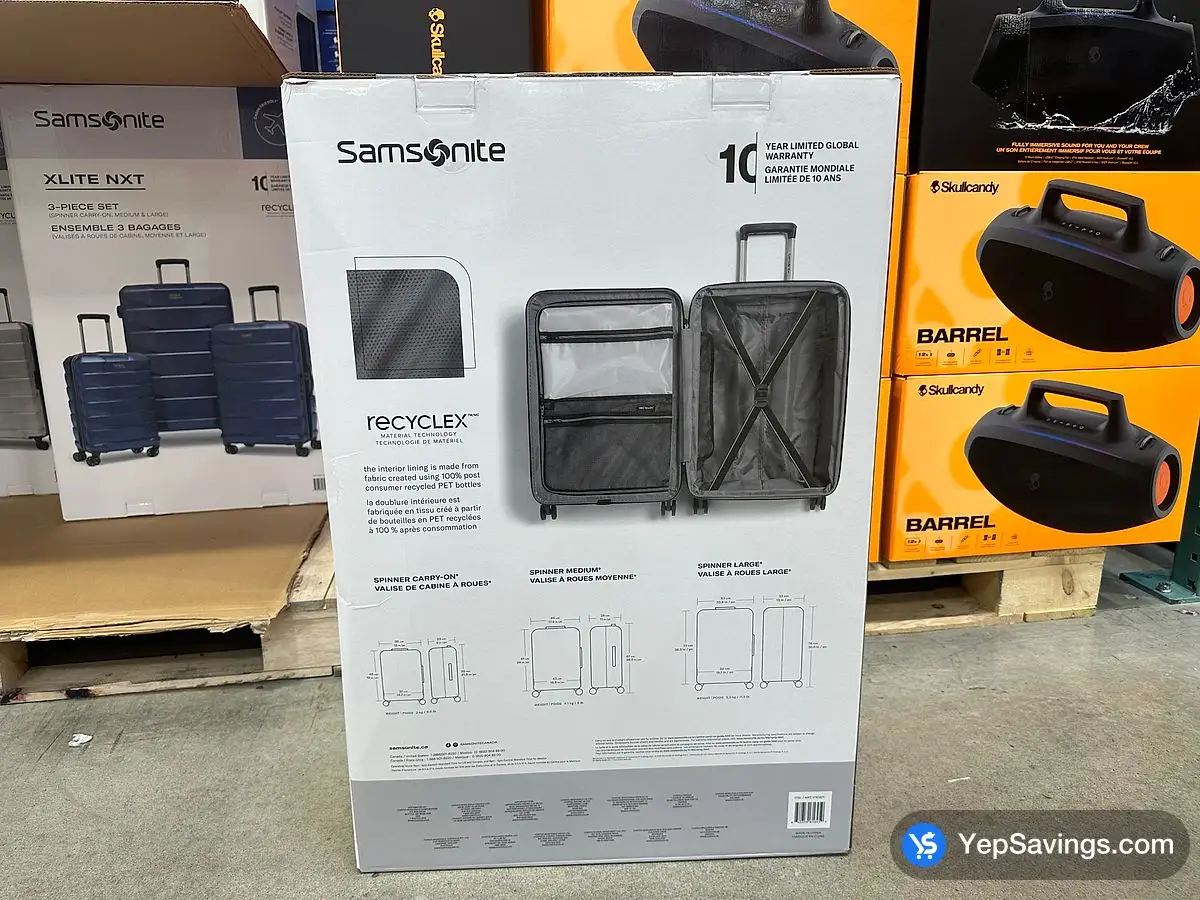 SAMSONITE HARDSIDE XLITE NXT 3 PIECE ITM 1783871 at Costco