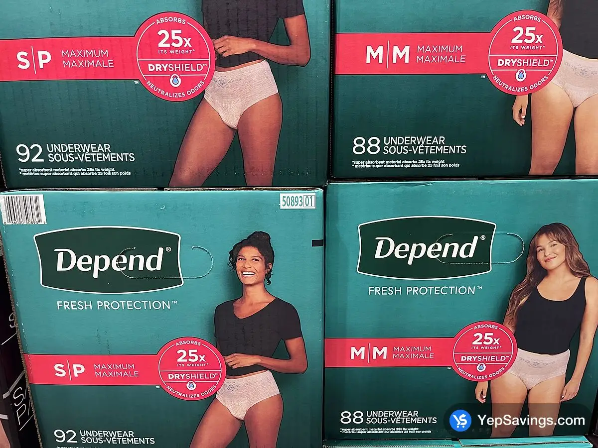 Costco DEPEND UNDERWEAR FOR WOMEN SMALL 92 COUNT - Canada (ITM 20118844)