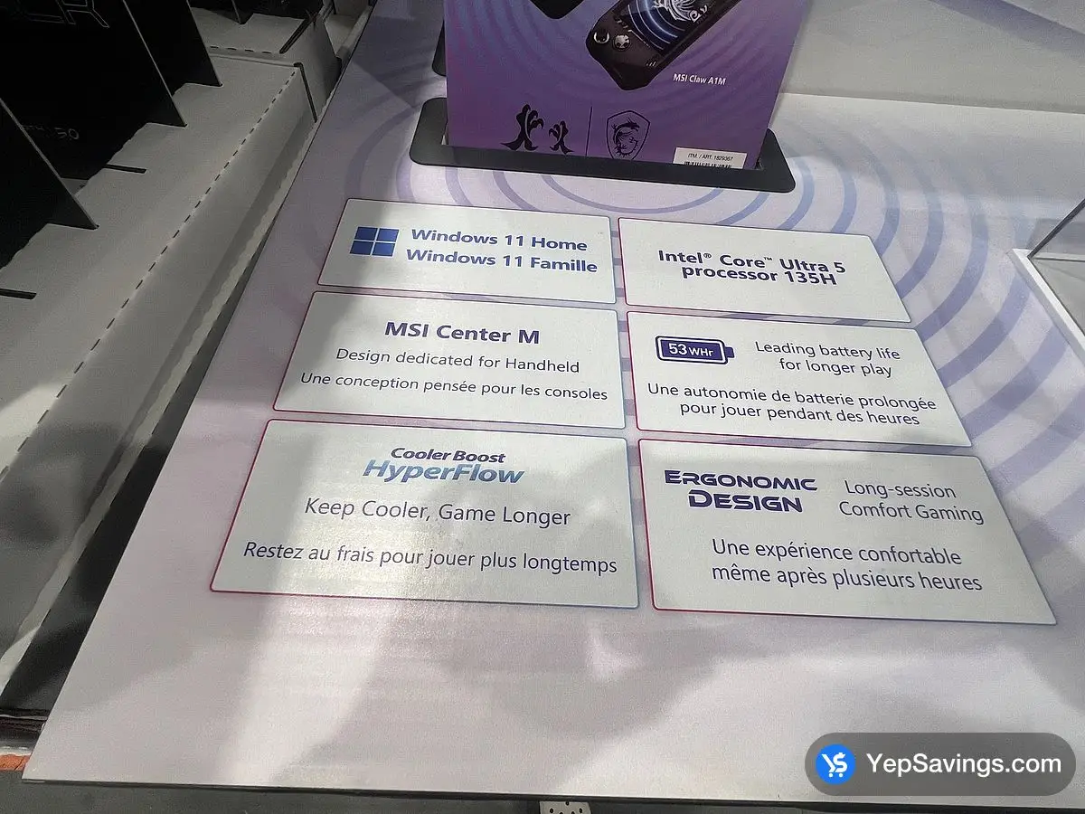 Costco MSI CLAW 7 " HANDHELD GAMING A1M - 048CA - Canada (ITM 1829367)