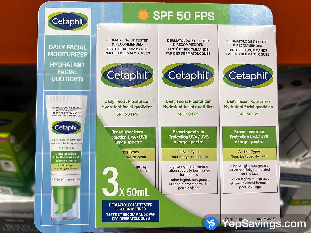 CETAPHIL DAILY FACIAL SPF 50 3 x 50 mL ITM 1757624 at Costco