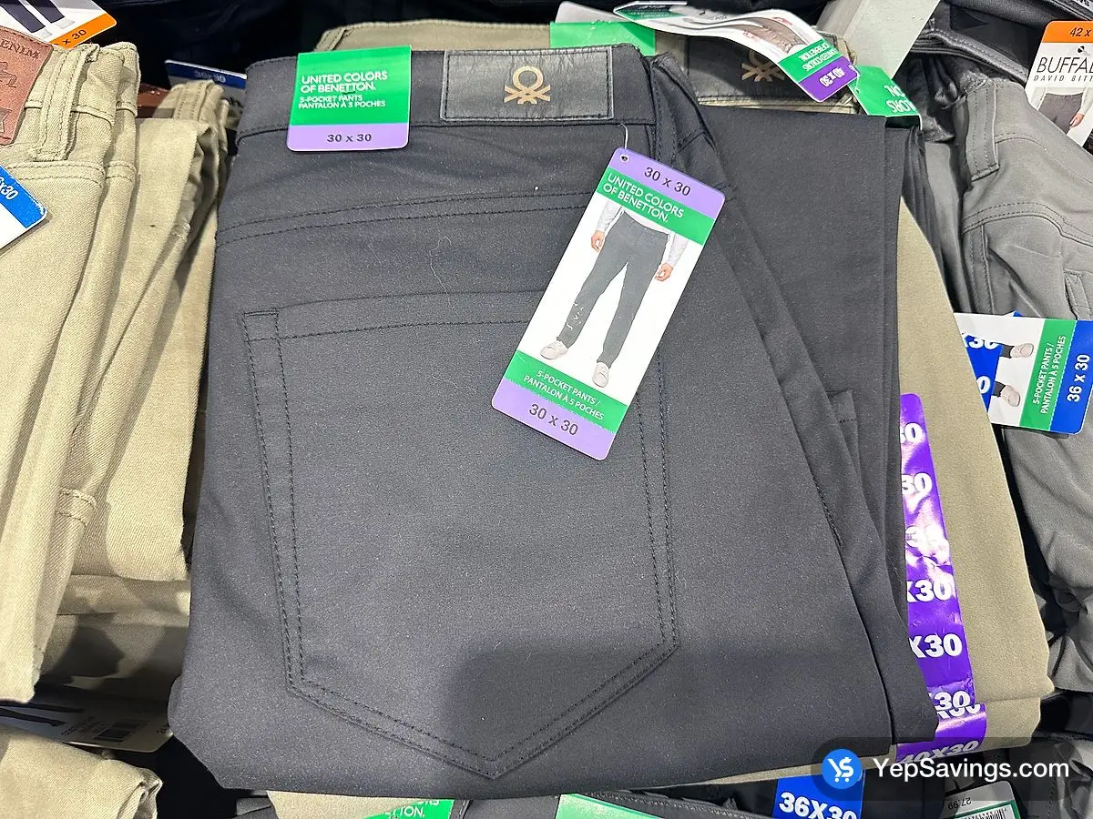Costco BENETTON 5 POCKET PANT + MENS SIZES 30-40 - Canada (ITM 1758600)