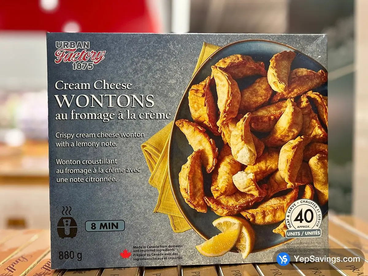 Costco URBAN FACTORY CREAM CHEESE WONTONS 880g - Canada (ITM 2713628)