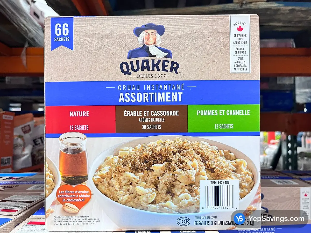 Costco QUAKER INSTANT OATMEAL Pack of 66 - Canada (ITM 1422488)