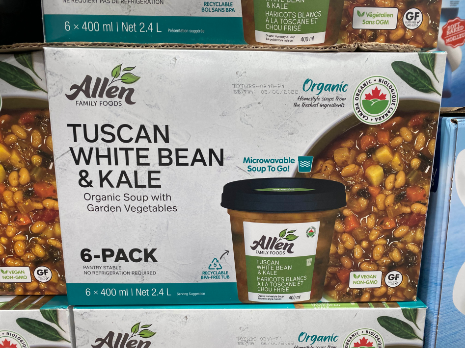 ALLEN FAMILY FOODS ORGANIC TUSCAN SOUP 6 x 400 mL ITM 1565439 at Costco