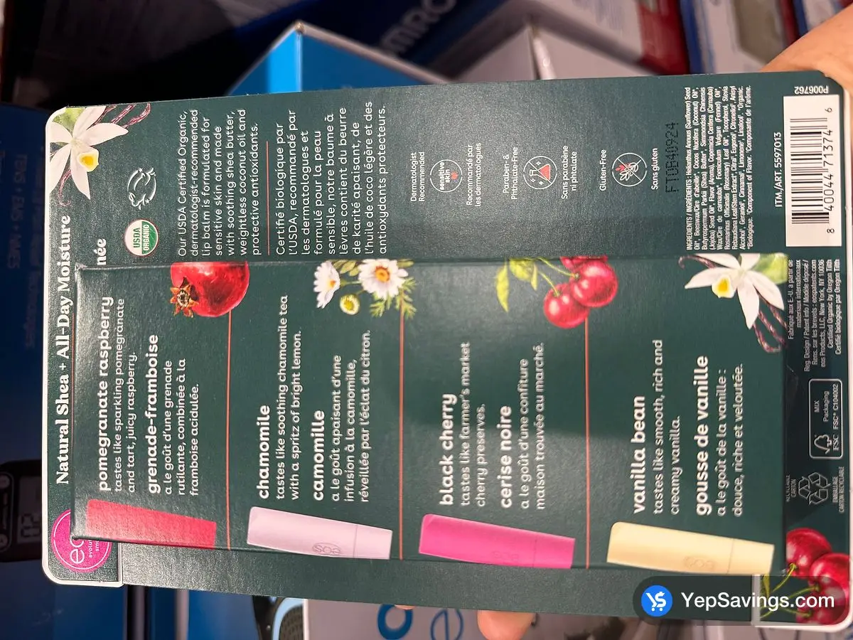 Costco EOS NATURAL SHEA LIP BALM PACK OF 9 - Canada (ITM 5597013)