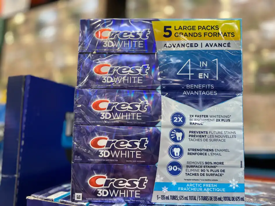 CREST 3D WHITE ADVANCED TOOTHPASTE 5 x 135 mL ITM 1746658 at Costco